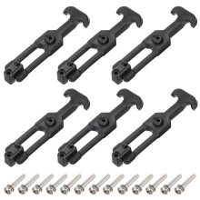 6 Set Rubber Flexible T-Handle Draw Latches 6.3 Inch Latch Hasp for Tool Box, Cooler, Golf Cart, Engineering Machine Hood, Black