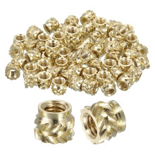 Knurled Insert Nuts, 60pcs M3 x 4mm Length x 5mm OD 3D Printing Brass Nuts Female Threaded Inserts Brass Heat Set Insert Embedment Nut