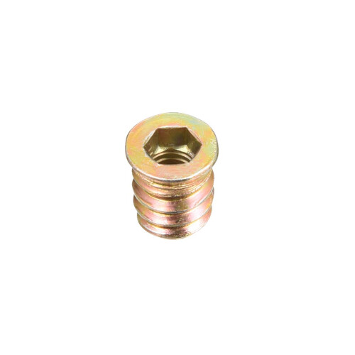 Wood Furniture M6x13mm Threaded Insert Nuts Interface Hex Socket Drive 100pcs