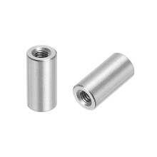 10Pcs M4 Round Connector Nuts, 304 Stainless Steel Coupling Nut 10mm/0.39" Length Sleeve Rod Bar Stud Nut for Bracket, M4x10x6mm