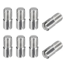 8Pcs M5 x 12mm Slotted Cylindrical Pin 304 Stainless Steel Dowel External Thread Locating Pin for Furniture Cabinets
