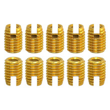 Self Tapping Threaded Inserts, 15pcs M6-1 Female to M10-1.5 Male Carbon Steel Slotted Thread Repair Inserts Nuts, 14mm Long