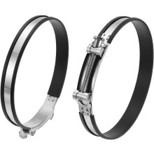 T-Bolt Hose Clamp, 2Pcs 201-213mm Adjustable Stainless Steel Rubber Cushioned Intake Intercooler Pipe Clamps Hose Clip for Industrial