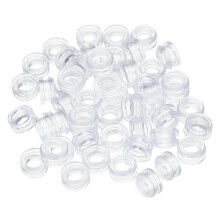 50 PCS Inner Dia 8mm Mount Dia 9.5mm Height 7mm Clear Rubber Wiring Grommets Gasket Ring Cable Protector