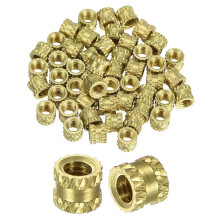 50Pcs Knurled Insert Nuts, M3x3.7(L) x4.5mm(OD) Brass Female Threaded Inserts Heat Set Insert for 3D Printing Components and Plastic Shell
