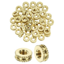 50Pcs Knurled Insert Nuts, M4x3(L) x8mm(OD) Brass Female Threaded Inserts Heat Set Insert for 3D Printing Components and Plastic Shell