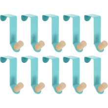 Over The Door Hooks,10pcs - Carbon Steel Paint Door Hanger Hook, Single Hooks for Hanging Clothes, Hats, Towels (Blue)