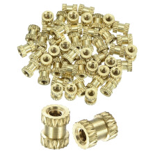 50Pcs Knurled Insert Nuts, M2x5(L) x4mm(OD) Brass Female Threaded Inserts Heat Set Insert for 3D Printing Components and Plastic Shell