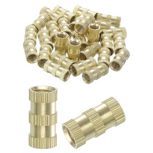 Knurled Insert Nuts, 30Pcs M6 x 16mm(L) x 8mm(OD) Thread Printing Brass Nuts Female Threaded Inserts Brass Heat Set Insert Embedment Nuts