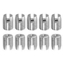 Self Tapping Threaded Inserts, 15pcs M2-0.4 Female to M4.5-0.5 Male 303 Stainless Steel Slotted Thread Repair Inserts Nuts, 6mm Long