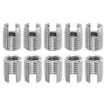 Self Tapping Threaded Inserts, 5pcs M10-1.5 Female to M14-1.5 Male 303 Stainless Steel Slotted Thread Repair Inserts Nuts, 18mm Long