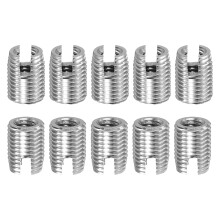 Self Tapping Threaded Inserts, 15pcs M2.5-0.45 Female to M4.5-0.5 Male 303 Stainless Steel Slotted Thread Repair Inserts Nuts, 6mm Long