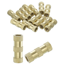 Knurled Insert Nuts, 15Pcs M5 x 20mm(L) x 7mm(OD) Thread Printing Brass Nuts Female Threaded Inserts Brass Heat Set Insert Embedment Nuts