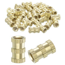Knurled Insert Nuts, 15Pcs M5 x 12mm(L) x 7mm(OD) Thread Printing Brass Nuts Female Threaded Inserts Brass Heat Set Insert Embedment Nuts