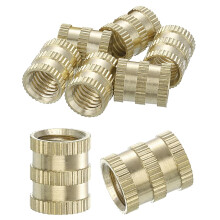 Knurled Insert Nuts, 8Pcs M8 x 12mm(L) x 10mm(OD) Thread Printing Brass Nuts Female Threaded Inserts Brass Heat Set Insert Embedment Nuts