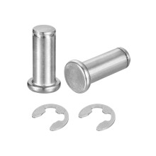 2Set M12x30mm 304 Stainless Steel Cylindrical Shaft Snap Ring Locating Pin, Flat Head Grooved Hinge Cylinder Position Pin with E Clip Retaining Ring,