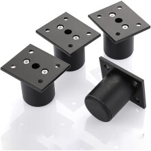 4 verstellbare Beinerhöhungen für Möbel (schwarz, Höhe 50 mm)