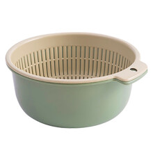 Promotion MOMKER, Panier d'égouttage double couche pour laver les fruits et légumes, bassin de rangement creux et multifonctionnel pour la cuisine