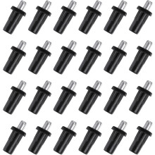 7.5mm Black Plastic Spring Cabinet Pin, 24 Pcs x Cabinet Door Repair Pins