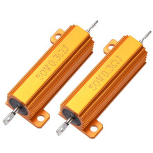 50W 0.3 Ohm 5% Aluminum Housing Resistor Screw Tap Chassis Mounted Aluminum Case Wirewound Resistor Load Resistors Gold Tone 2pcs