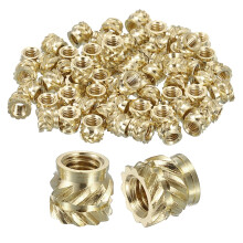 Knurled Insert Nuts, 50pcs M3x4.5mm Lx5mm OD 3D Printing Brass Nuts Threaded Inserts Brass Heat Set Insert Embedment Nuts