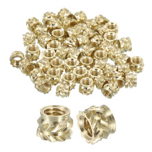Knurled Insert Nuts, 100pcs M2.5 x 3mm L x 4mm OD 3D Printing Brass Nuts Female Threaded Inserts Brass Heat Set Insert Embedment Nuts