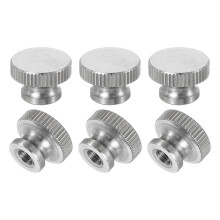 Knurled Thumb Nuts, 6Pcs M4 x D12mm x H8mm Stainless Steel Round Knobs Fasteners Blind Hole Hand Screw Nut Silver for 3D Printer Parts, Machine Tools