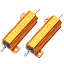 50W 0.2 Ohm 5% Aluminum Housing Resistor Screw Tap Chassis Mounted Aluminum Case Wirewound Resistor Load Resistors Gold Tone 2pcs