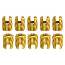 Self Tapping Threaded Inserts, 15pcs M4-0.7 Female to M6-0.75 Male Carbon Steel Slotted Thread Repair Inserts Nuts, 8mm Long, 8mm Long
