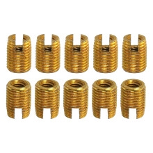Self Tapping Threaded Inserts, 15pcs M2.5-0.45 Female to M4.5-0.5 Male Carbon Steel Slotted Thread Repair Inserts Nuts, 6mm Long
