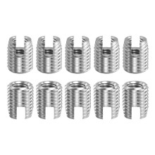 Self Tapping Threaded Inserts, 15pcs M5-0.8 Female to M8-1 Male 303 Stainless Steel Slotted Thread Repair Inserts Nuts, 10mm Long
