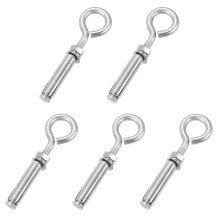5Pcs M8 304 Stainless Steel Expansion Eyebolt, Closed Hook Expansion Bolt Screw Concrete Eyebolt for Wall Ceiling Concrete Masonry