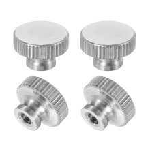 Knurled Thumb Nuts, 4Pcs M3 x D11mm x H7mm Stainless Steel Round Knobs Fasteners Blind Hole Hand Screw Nut Silver for 3D Printer Parts, Machine Tools