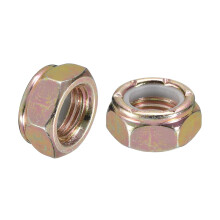 100Pcs 7/16"-20 Nylon Insert Hex Lock Nuts, Carbon Steel Self-Locking Nylon Insert Stop Nut for Industrial Construction Fasteners, Color Zinc&White
