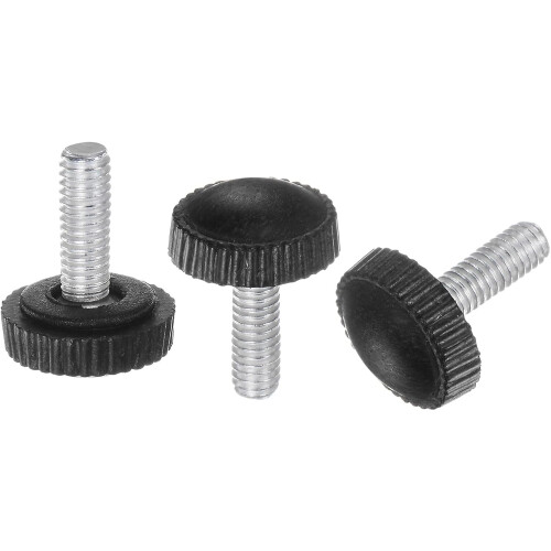 50pcs M4 x 12mm Metric Male Thread Knurled Knobs, Thumb Screw Clamping Knobs Grip Plastic Handle Hand Knobs with Threaded Stud, Black