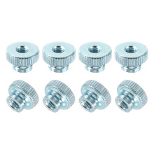 Knurled Thumb Nuts, 8Pcs M4 Carbon Steel Nut High Head Through Hole for 3D Printer Part, Light Blue
