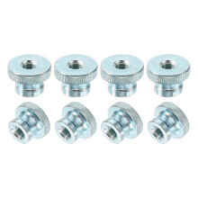 Knurled Thumb Nuts, 12Pcs M8 Carbon Steel Nut High Head Through Hole for 3D Printer Part, Light Blue