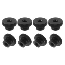 Knurled Thumb Nuts, 24Pcs M6 Carbon Steel Nut High Head Through Hole for 3D Printer Part, Black