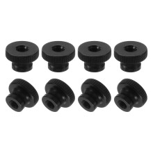 Knurled Thumb Nuts, 12Pcs M5 Carbon Steel Nut High Head Through Hole for 3D Printer Part, Black