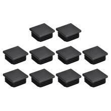 30Pcs 38mmx38mm(1.5inch) Plastic Tubing Plug Square Post End Caps for Handrail Stair Newel Guardrail Tube Black