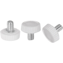 30pcs M5 x 8mm Metric Male Thread Knurled Knobs, Thumb Screw Clamping Knobs Grip Plastic Handle Hand Knobs with Threaded Stud, White