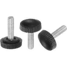 30pcs M4 x 16mm Metric Male Thread Knurled Knobs, Thumb Screw Clamping Knobs Grip Plastic Handle Hand Knobs with Threaded Stud, Black