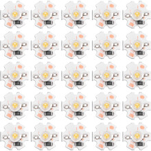1W 5V LED Chip Bulb, Light Beads 200lm Brightness High Bead COB LED Chip with Aluminum Plate for Floodlight Spotlight Replacement, 25 Pack(Warm White