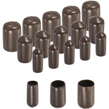 90pcs Round Rubber End Caps 9/32" 3/8" 1/2"(7mm 10mm 12mm) Brown Vinyl Cover Screw Thread Protectors Assortment Kit