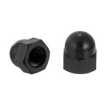 M8x1.25 Acorn Cap Nuts, 20Pcs Nylon Dome Cap Head Acorn Nut Hardware Nuts for Bolt Cover, Black