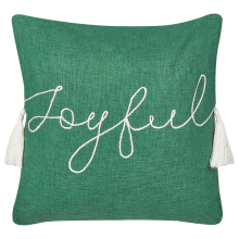 Throw Cushion ELETTARIA Cotton 45 x 45 cm Green Christmas Motif