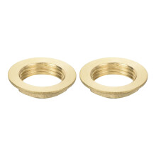 G1/2 Pipe Fitting Hex Flange Lock Nut Locknut Female Threaded Fastening Thin Nut for Plumbing Fixed, Brass 2Pcs