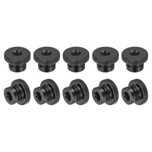 Knurled Thumb Nuts, 10Pcs M8 x 24 x 16mm Carbon Steel Knurled Nut, Adjusting Round Knobs Fasteners Nuts for 3D Printer Parts, Black