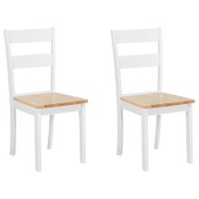 Set of 2 Dining Chairs GEORGIA Wood White