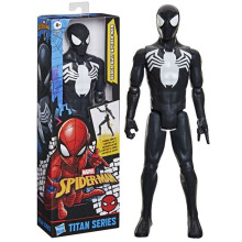Figurine Spider-Man im schwarzen Kostüm 30 cm deluxe, Titan Series, Superhelden-Spielzeug für Kinder, Marvel Spider-Man, ab 4 Jahren